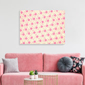 Veld Daisies Canvas Print, Magenta Afdruk (Insitu (Woonkamer))
