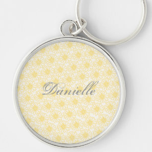 Veld Daisies Sleutelhanger, gele bloemen Sleutelhanger