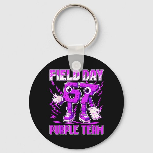 Veld Day Paars Team Grappig Zes Zeven Game Srts Sleutelhanger (Voorkant)