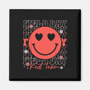 Veld Day Rode Team Lachend Gezicht Veld Day Spelle Magneet