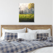 Veld en vijver Landschap Acryl Schilderen Print (Insitu (Slaapkamer))