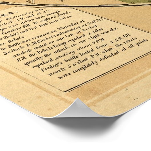 Veld Gettysburg, 1 juli, 2 en 3 juli, 1863 Poster (Hoek)