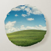 Veld Gras Natuur  Rond Kussen (Achterkant)