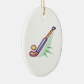 Veld Hockey 3 Keramisch Ornament (Rechts)