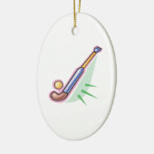Veld Hockey 3 Keramisch Ornament (Links)