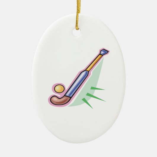 Veld Hockey 3 Keramisch Ornament (Voorkant)
