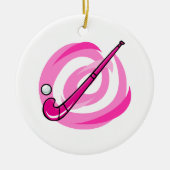 Veld Hockey roze logo Keramisch Ornament (Voorkant)