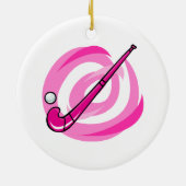 Veld Hockey roze logo Keramisch Ornament (Achterkant)