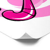 Veld Hockey roze logo Poster (Hoek)