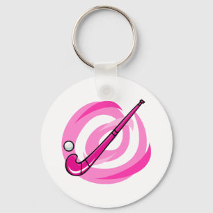 Veld Hockey roze logo Sleutelhanger