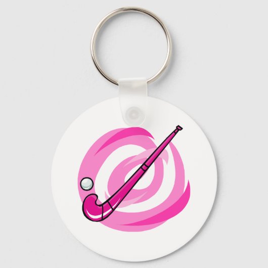 Veld Hockey roze logo Sleutelhanger (Voorkant)