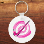 Veld Hockey roze logo Sleutelhanger (Voorkant)