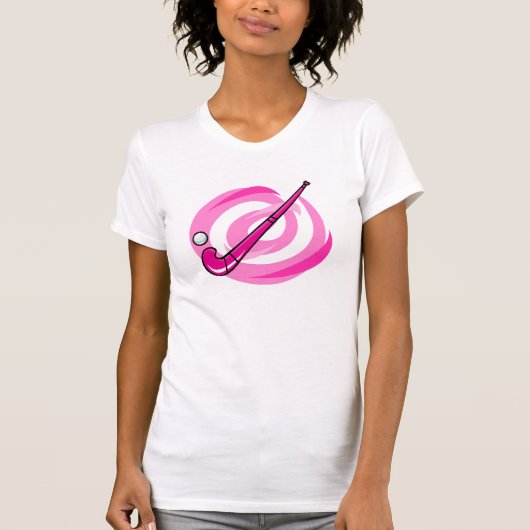 Veld Hockey roze logo T-shirt (Voorkant)