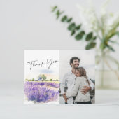 Veld Lavender Flowers Dank je foto Briefkaart (Staand voorkant)