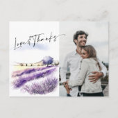 Veld Lavender Flowers Dank je foto Briefkaart (Voorkant)