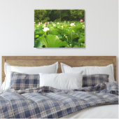 Veld Lotus Flowers Summer Garden Canvas Afdruk (Insitu (Slaapkamer))