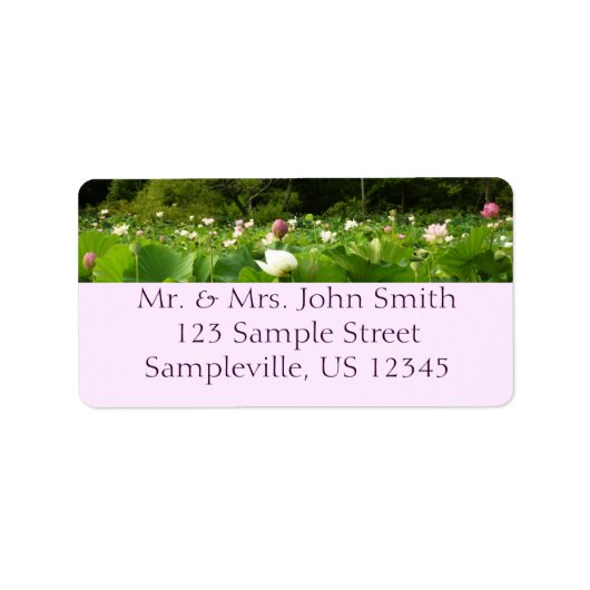 Veld Lotus Flowers Summer Garden Etiket (Voorkant)