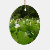 Veld Lotus Flowers Summer Garden Keramisch Ornament (Rechts)