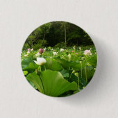 Veld Lotus Flowers Summer Garden Ronde Button 3,2 Cm (Voorkant)