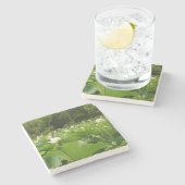 Veld Lotus Flowers Summer Garden Stenen Onderzetter (Zijkant)