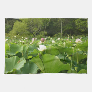 Veld Lotus Flowers Summer Garden Theedoek