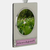 Veld Lotus Flowers Summer Garden Verzilverd Banner Ornament (Rechts)