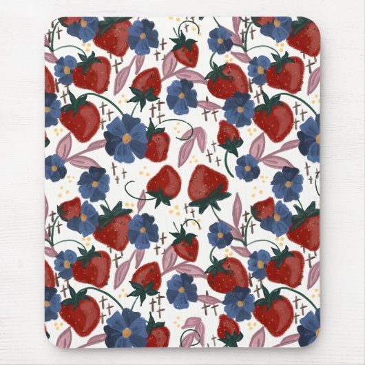 Veld met Aardbeien Muismat (Voorkant)