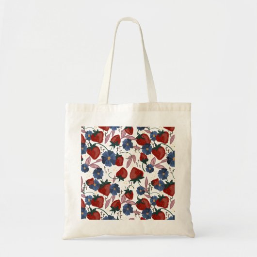Veld met Aardbeien Tote Bag (Voorkant)