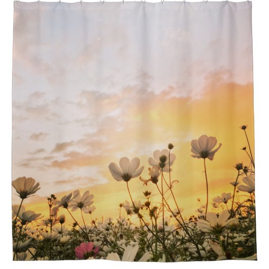 veld met bloemen douchegordijn (Voorkant)