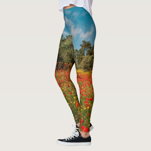Veld met bloemen en bomen leggings (Links)