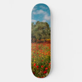 Veld met bloemen en bomen persoonlijk skateboard (Voorkant)