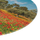 Veld met bloemen en bomen snijplank (Hoek)