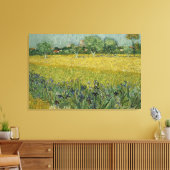 Veld met bloemen nabij Arles Canvas Afdruk (Insitu (Woonkamer))