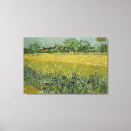 Veld met bloemen nabij Arles Canvas Afdruk