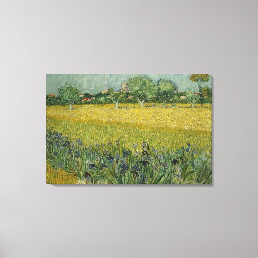 Veld met bloemen nabij Arles Canvas Afdruk (Voorkant)