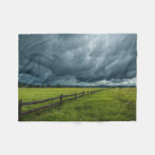 Veld met een houten hek fleece deken (Voorkant (Horizontaal))