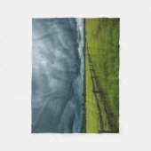 Veld met een houten hek fleece deken (Voorkant)