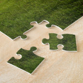 Veld met een houten hek legpuzzel (Zijkant)