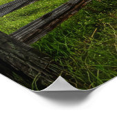 Veld met een houten hek poster (Hoek)