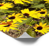 Veld met gele wilde bloemen poster (Hoek)
