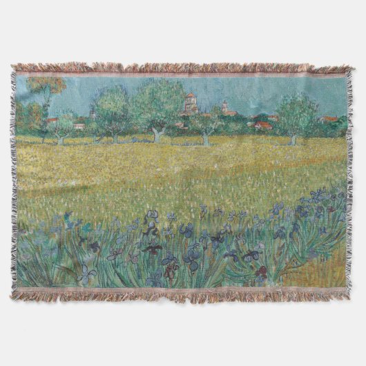 Veld met irissen bij Arles Vincent Van Gogh Deken (Voorkant)