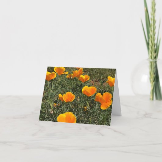 Veld met klaprozen bedankkaart (Voorkant)