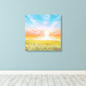Veld met klaprozen canvas afdruk (Insitu (Houten vloer))
