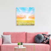 Veld met klaprozen canvas afdruk (Insitu (Woonkamer))