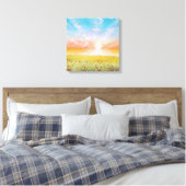 Veld met klaprozen canvas afdruk (Insitu (Slaapkamer))