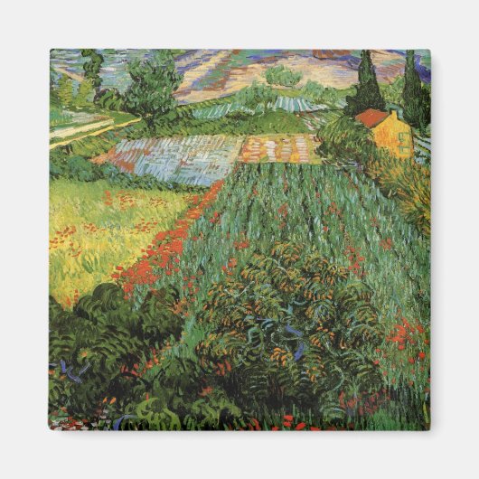 Veld met klaprozen door Vincent van Gogh Magneet (Voorkant)