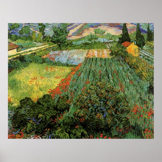 Veld met klaprozen door Vincent van Gogh Poster (Voorkant)
