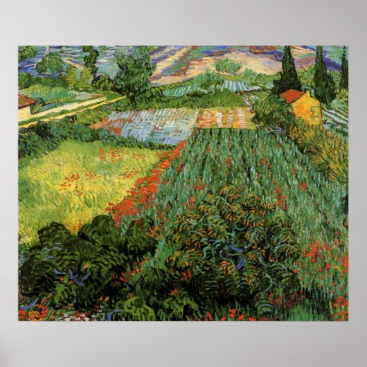 Veld met klaprozen door Vincent van Gogh Poster (Voorkant)