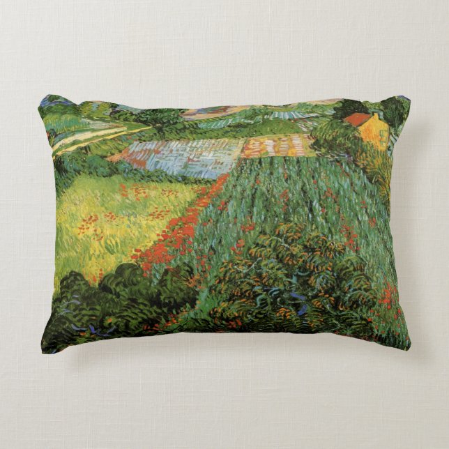 Veld met klaprozen van Vincent van Gogh Accent Kussen (Voorkant)