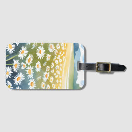 Veld met Madeliefjes | Bloemenschildering van een  Bagagelabel
